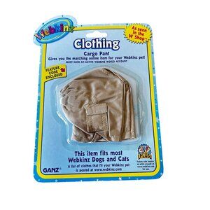 Webkinz Clothing Cargo Pant Dogs Cats NEW Code Khaki Ganz Clothes Accessory